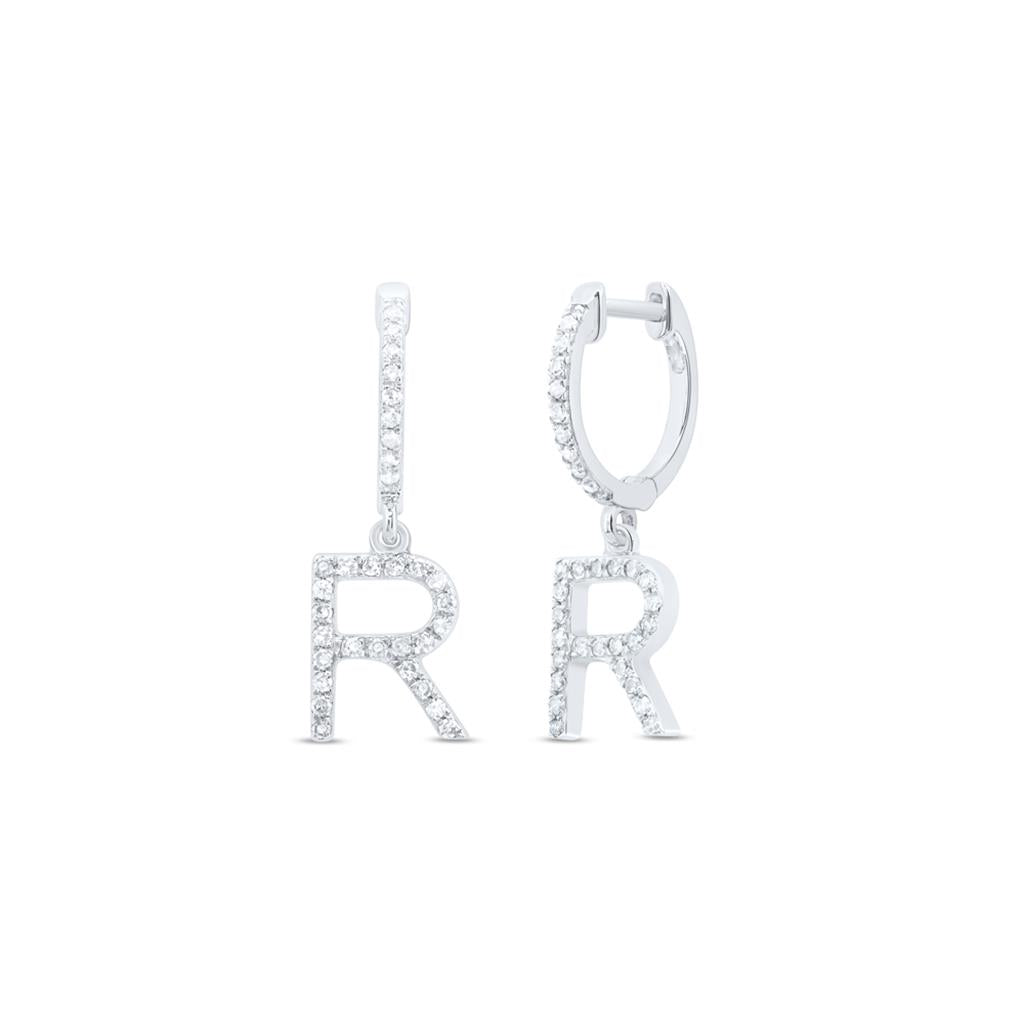Diamond Gift Initial Dangling Earring 1/5 to 1/4 Cttw