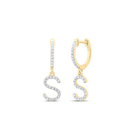 Diamond Gift Initial Dangling Earring 1/5 to 1/4 Cttw