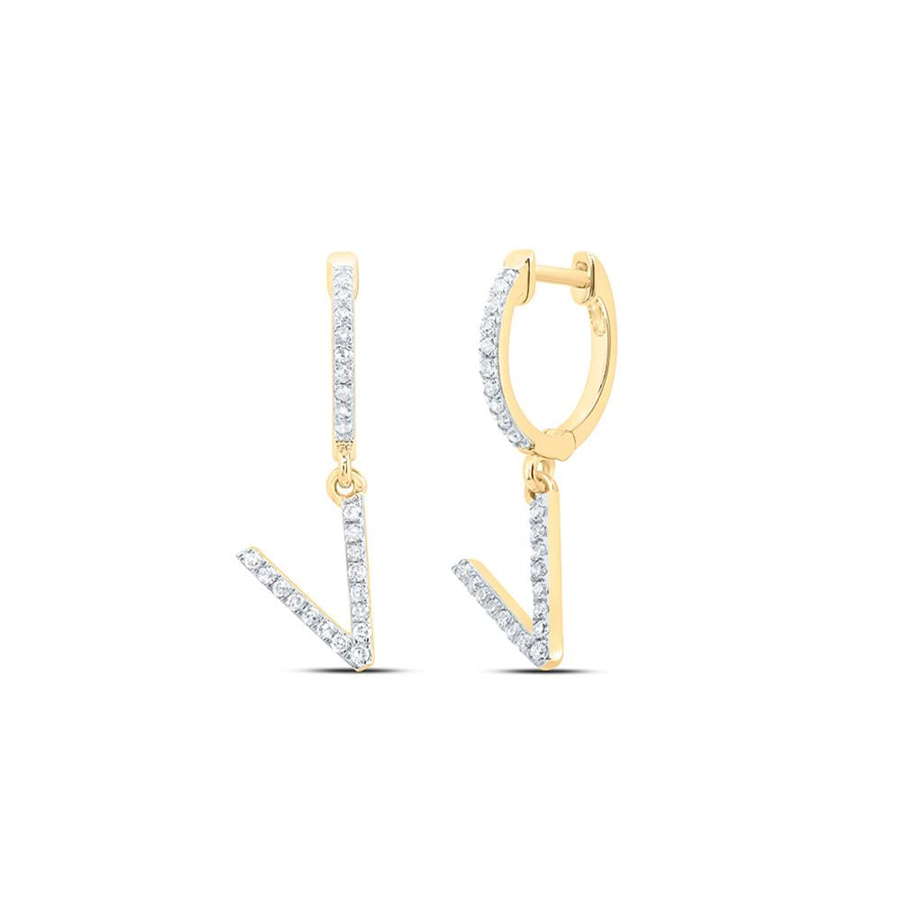 Diamond Gift Initial Dangling Earring 1/5 to 1/4 Cttw