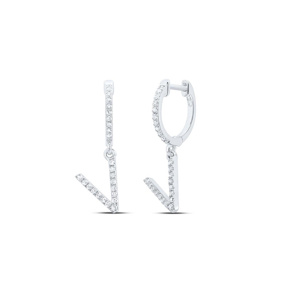 Diamond Gift Initial Dangling Earring 1/5 to 1/4 Cttw