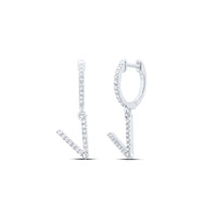 Diamond Gift Initial Dangling Earring 1/5 to 1/4 Cttw