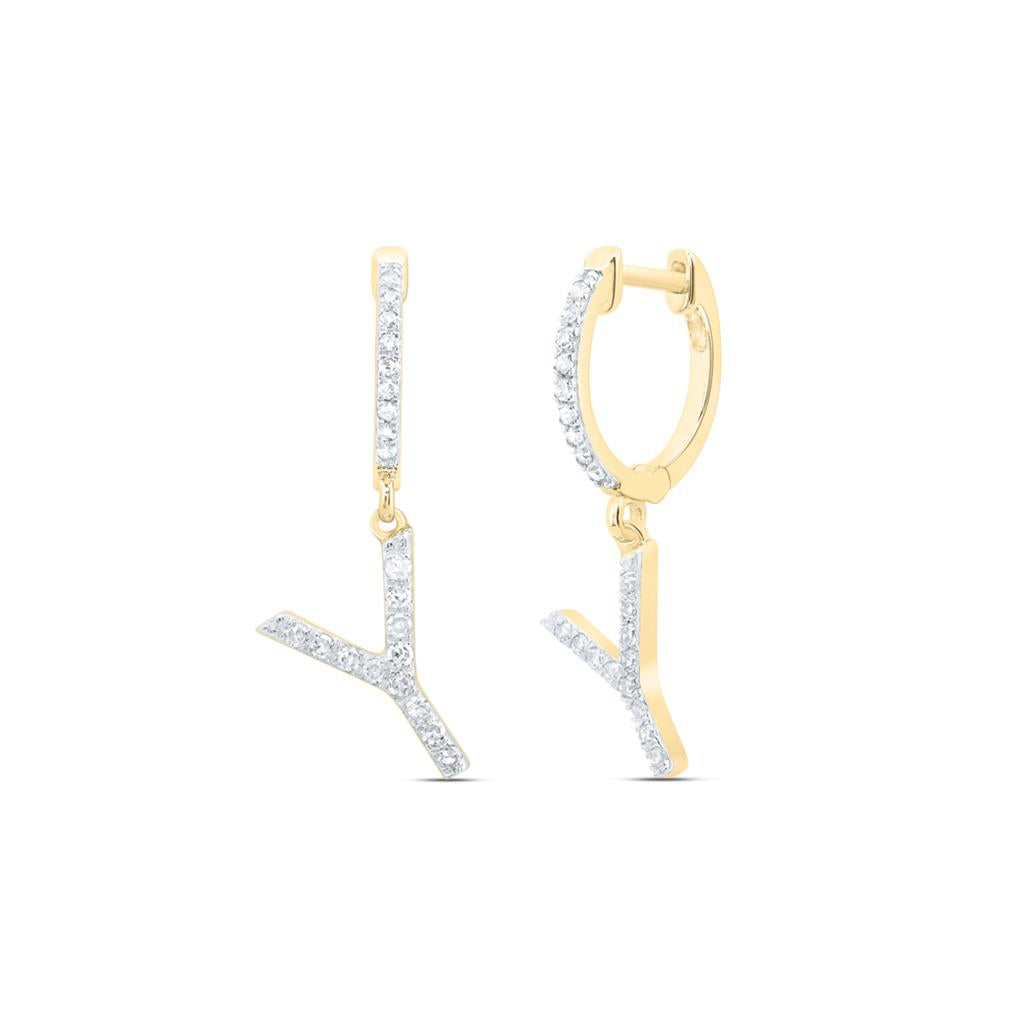 Diamond Gift Initial Dangling Earring 1/5 to 1/4 Cttw
