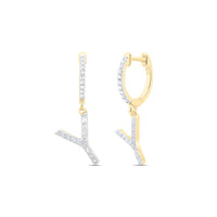 Diamond Gift Initial Dangling Earring 1/5 to 1/4 Cttw