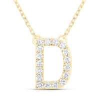 10K Yellow Gold Diamond Ana M Initial Fashion Necklace (16 Inch)