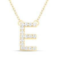 10K Yellow Gold Diamond Ana M Initial Fashion Necklace (16 Inch)