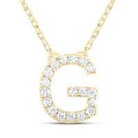 10K Yellow Gold Diamond Ana M Initial Fashion Necklace (16 Inch)