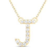 10K Yellow Gold Diamond Ana M Initial Fashion Necklace (16 Inch)