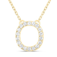 10K Yellow Gold Diamond Ana M Initial Fashion Necklace (16 Inch)