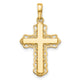 14K Lace Trim Cross Pendant