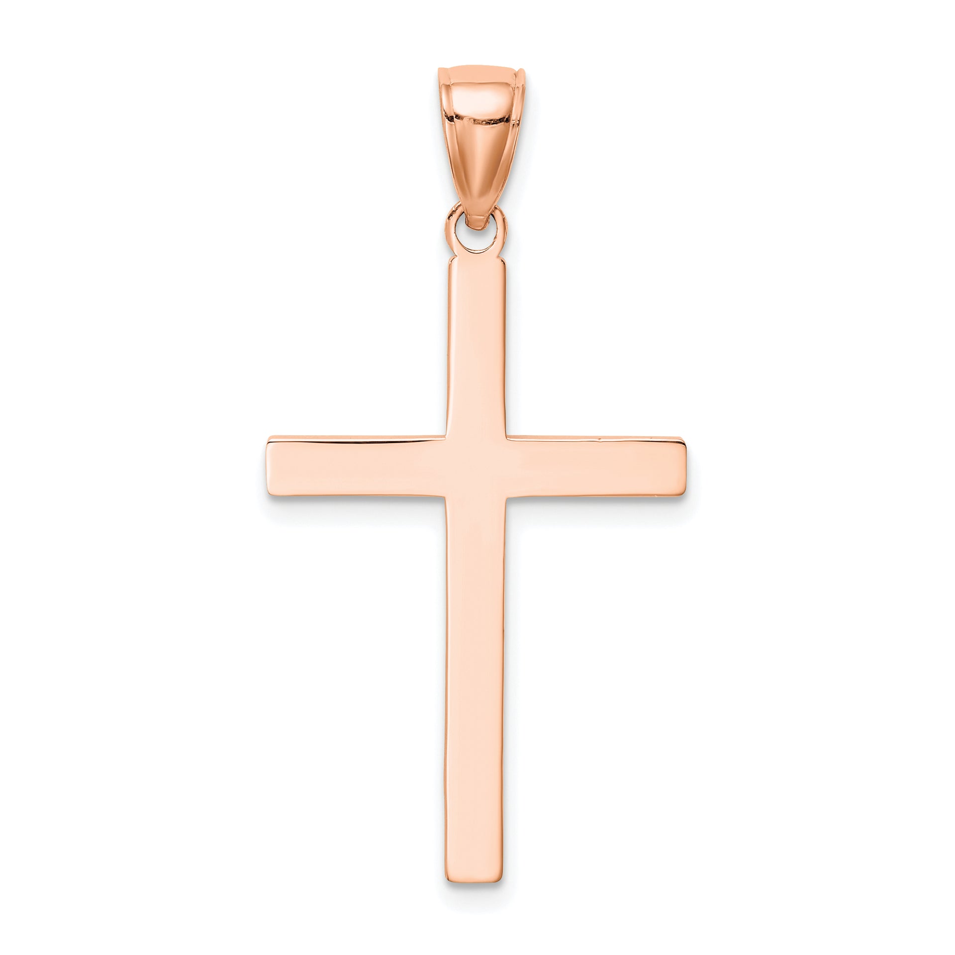 14K Rose Gold Stick Cross Pendant