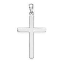 14K White Gold Solid Reversible Latin Cross Pendant