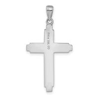 14K White Gold Solid Cross Pendant