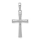 14K White Gold Diamond-cut X Cross Pendant