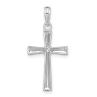 14K White Gold Diamond-cut X Cross Pendant