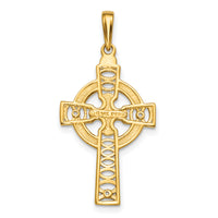 14K Celtic Cross with Eternity Circle Pendant