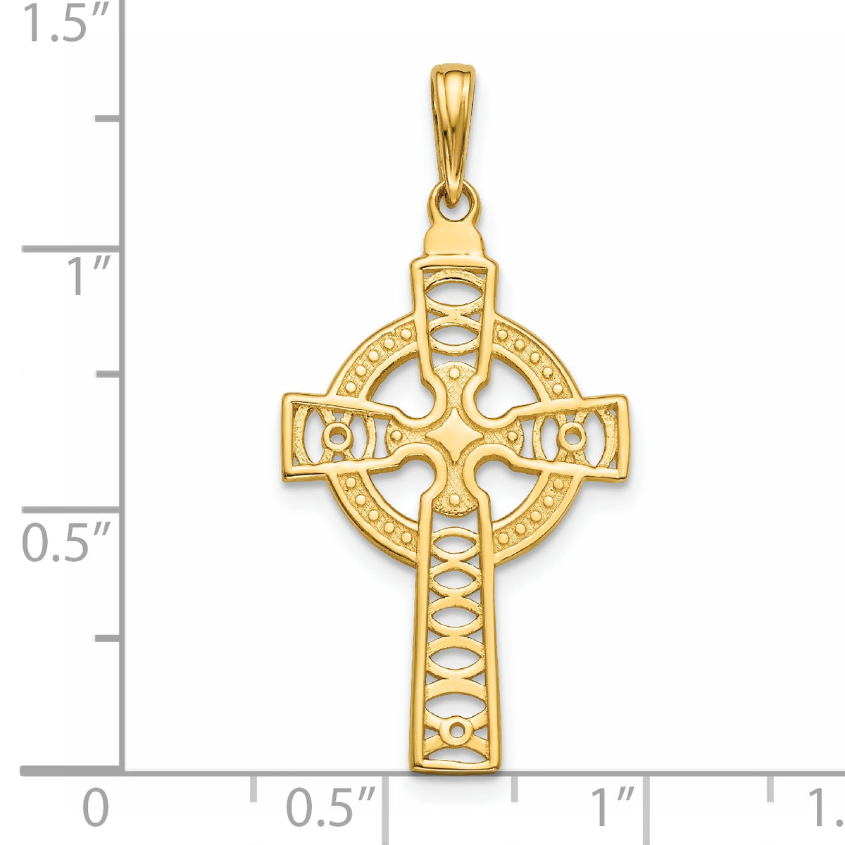 14K Celtic Cross with Eternity Circle Pendant
