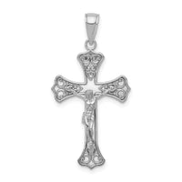 14K White Gold Crucifix Pendant