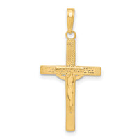 14K Diamond-cut Fancy Tipped Crucifix Pendant