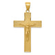 14K Textured Crucifix Latin Cross Pendant
