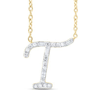 Diamond Initial Fashion Baguette Necklace (18 Inch)