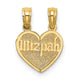 14K Reversible Break apart Mizpah Heart Charm