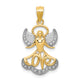14K w/Rhodium LOVE Angel Pendant