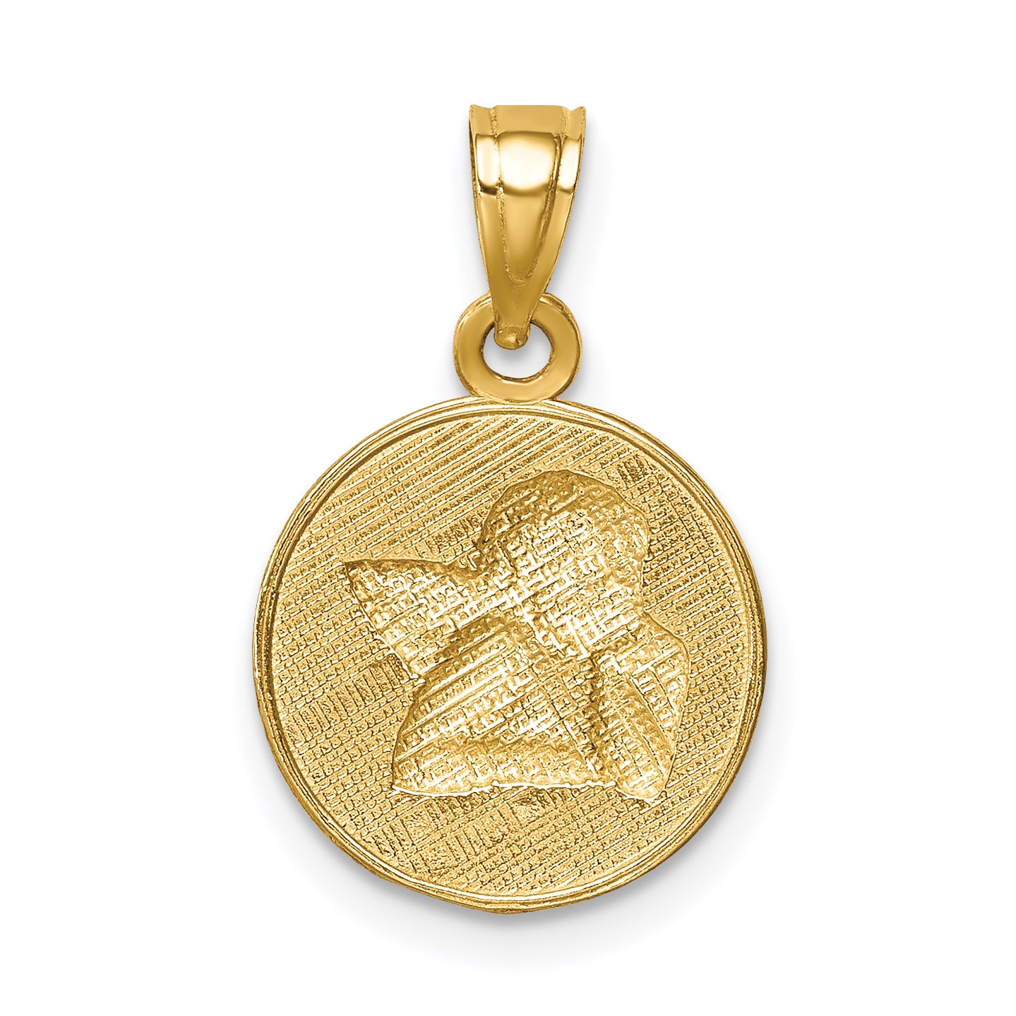 14K w/Rhodium Angel Pendant