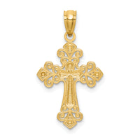 14K w/White Rhodium D/C Cross Pendant