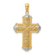 14K White Rhodium D/C Reversible Cross Pendant