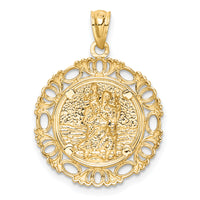 14K w/ Rhodium St. Christopher Medal
