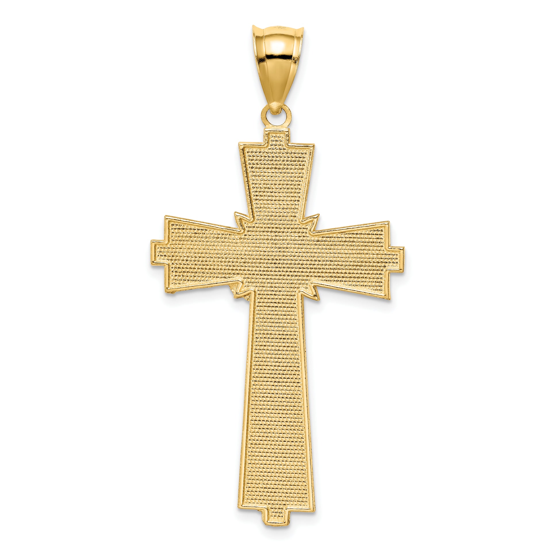 14K Diamond-cut Cross Pendant