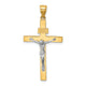 14K Two-tone INRI Crucifix Pendant