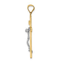 14K Two-tone INRI Crucifix Pendant