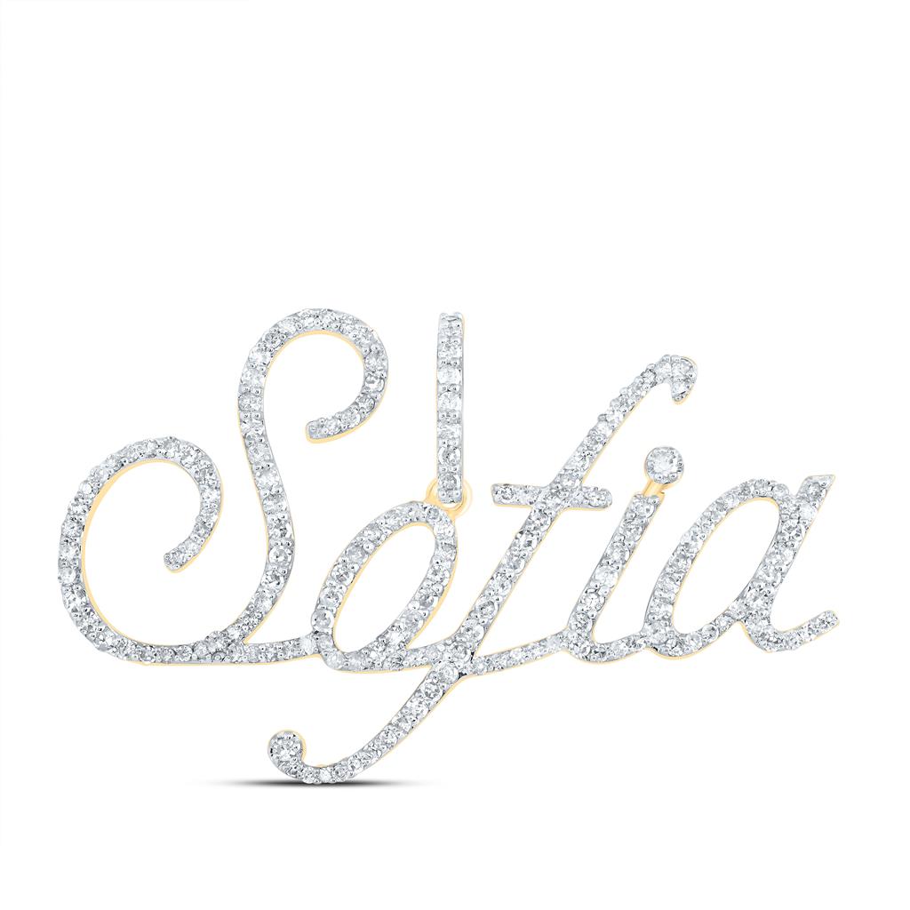 10K Yellow Gold Diamond Gift Sofia Pendant 3/4 Cttw