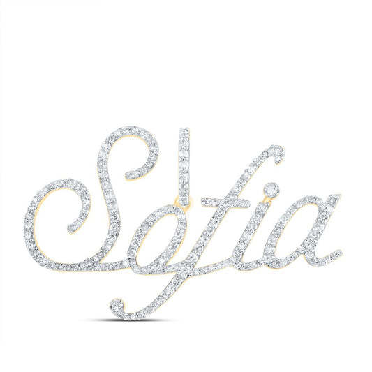 10K Yellow Gold Diamond Gift Sofia Pendant 3/4 Cttw