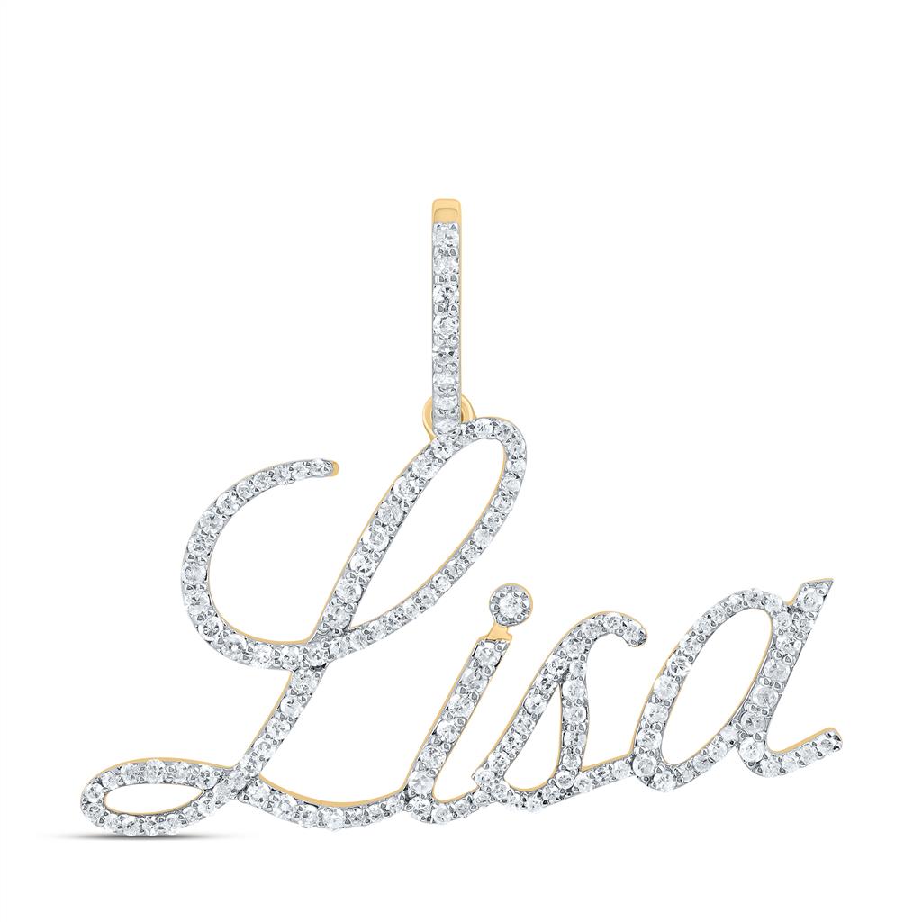 10K Yellow Gold Diamond Gift Lisa Pendant 5/8 Cttw