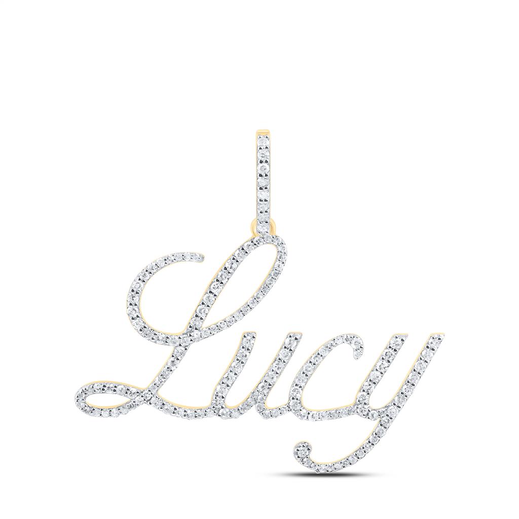 10K Yellow Gold Diamond Gift Lucy Pendant 5/8 Cttw