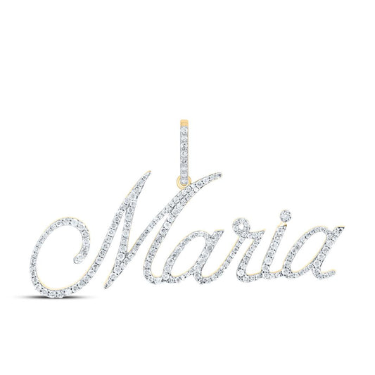 10K Yellow Gold Diamond Gift Maria Pendant 1 Cttw
