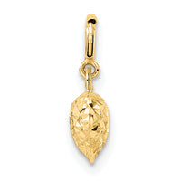 14K D/C Heart w/ Spring Ring Clasp Charm
