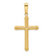 14K Polished and Textured Cross Pendant