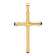 14K Polished with Black Onyx Cross Pendant