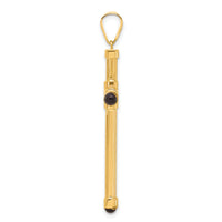 14K Polished with Black Onyx Cross Pendant