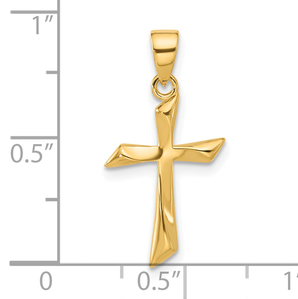 14K Polished Cross Pendant
