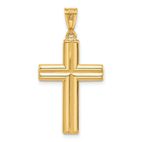 14K Two-tone Polished and Textured Crucifix Pendant