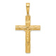 14K Polished and Textured Crucifix Pendant