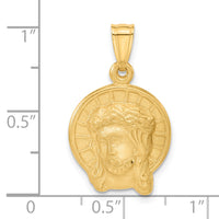 14K Satin Jesus Medal Pendant