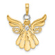 14k with White Rhodium D/C Angel Pendant