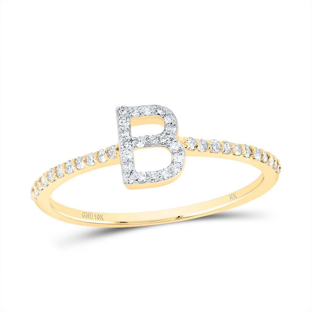 Diamond Gift Initial Ring 1/7 to 1/5 Cttw
