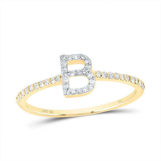Diamond Gift Initial Ring 1/7 to 1/5 Cttw