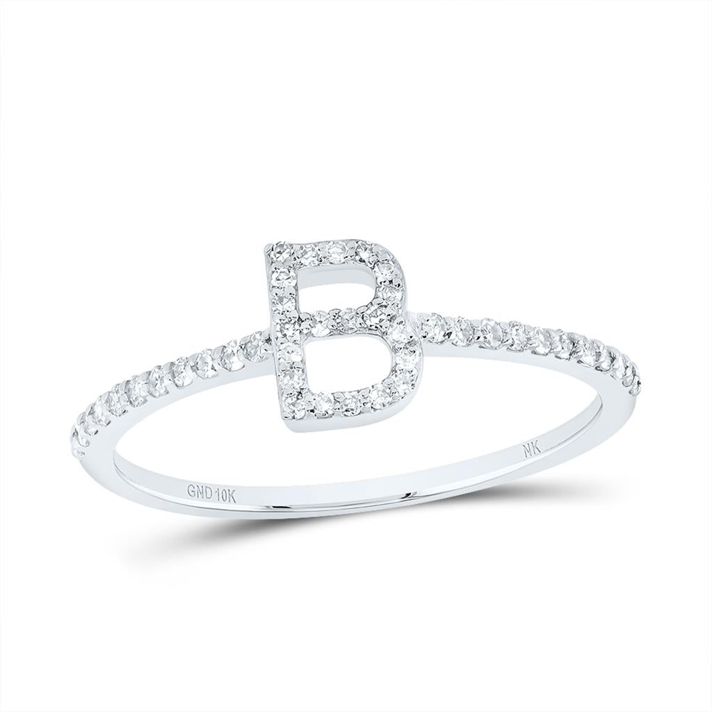 Diamond Gift Initial Ring 1/7 to 1/5 Cttw